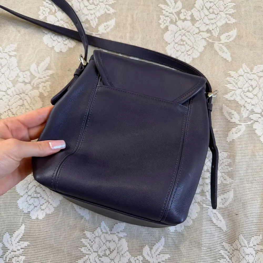Vintage 1998 Coach Ink Purple Leather Mini Crossbody Bag